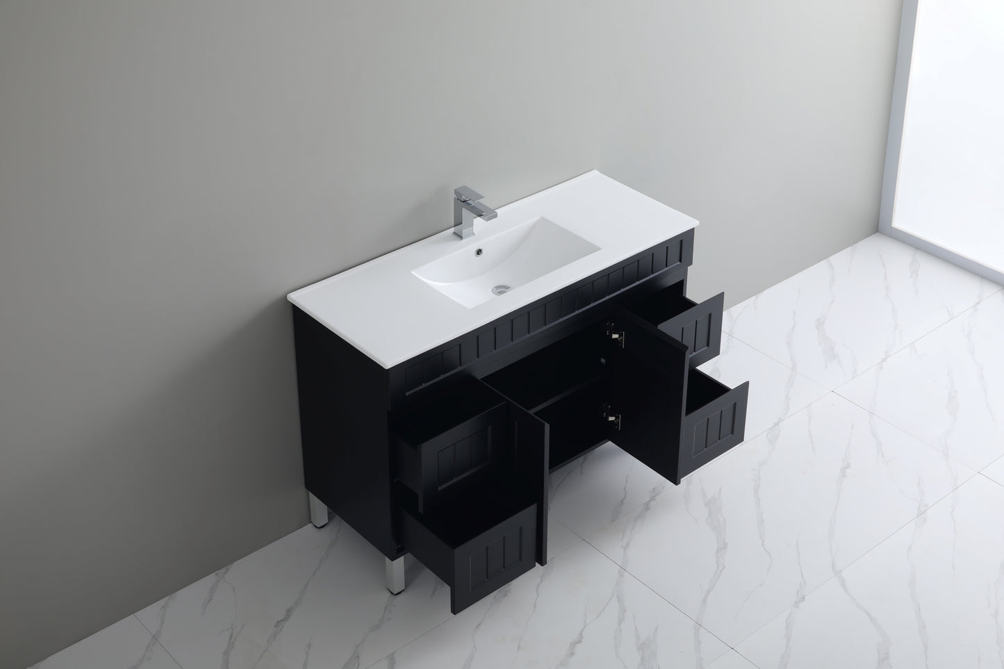 AC124L-MW Acacia Matte White Free Standing Vanity