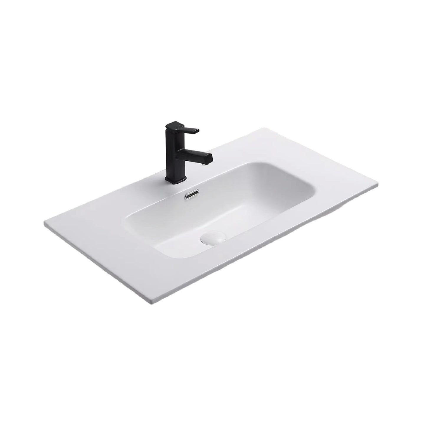 AC124L-MW Acacia Matte White Rectangular Free Standing Vanity