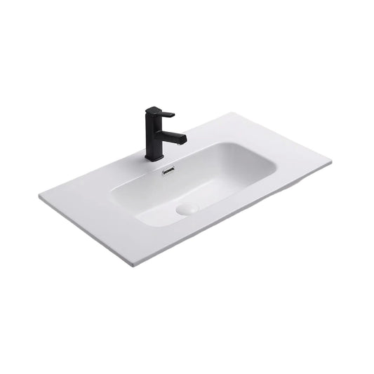 AC124L-MW Acacia Matte White Rectangular Free Standing Vanity