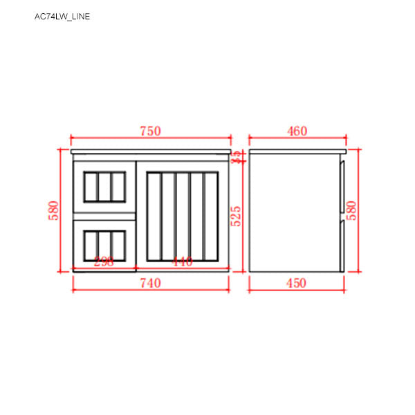 AC74LW-MW Acacia Matte White Rectangular Wall hung Vanity