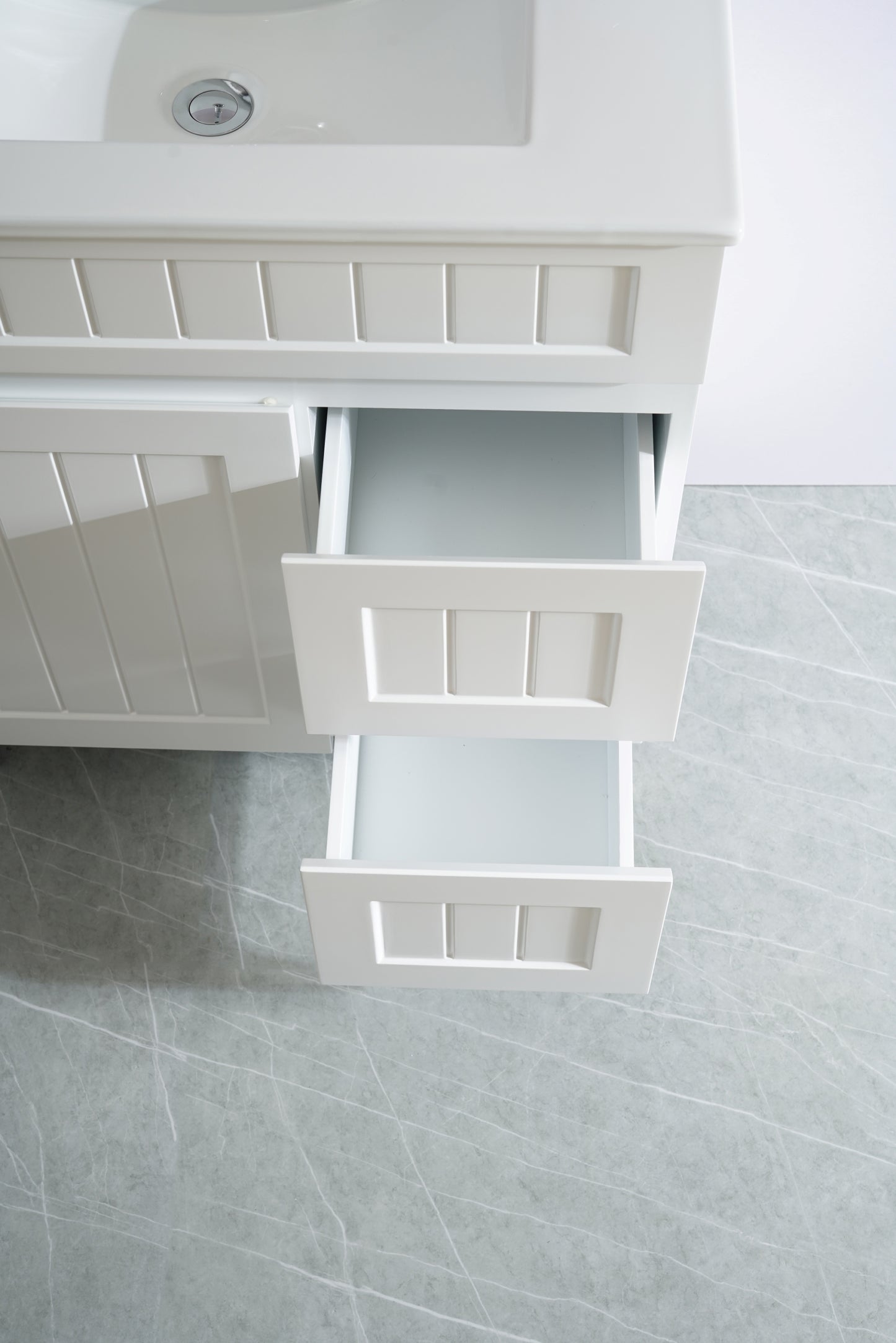 AC74RL-MW Acacia Matte White Rectangular Free Standing Vanity