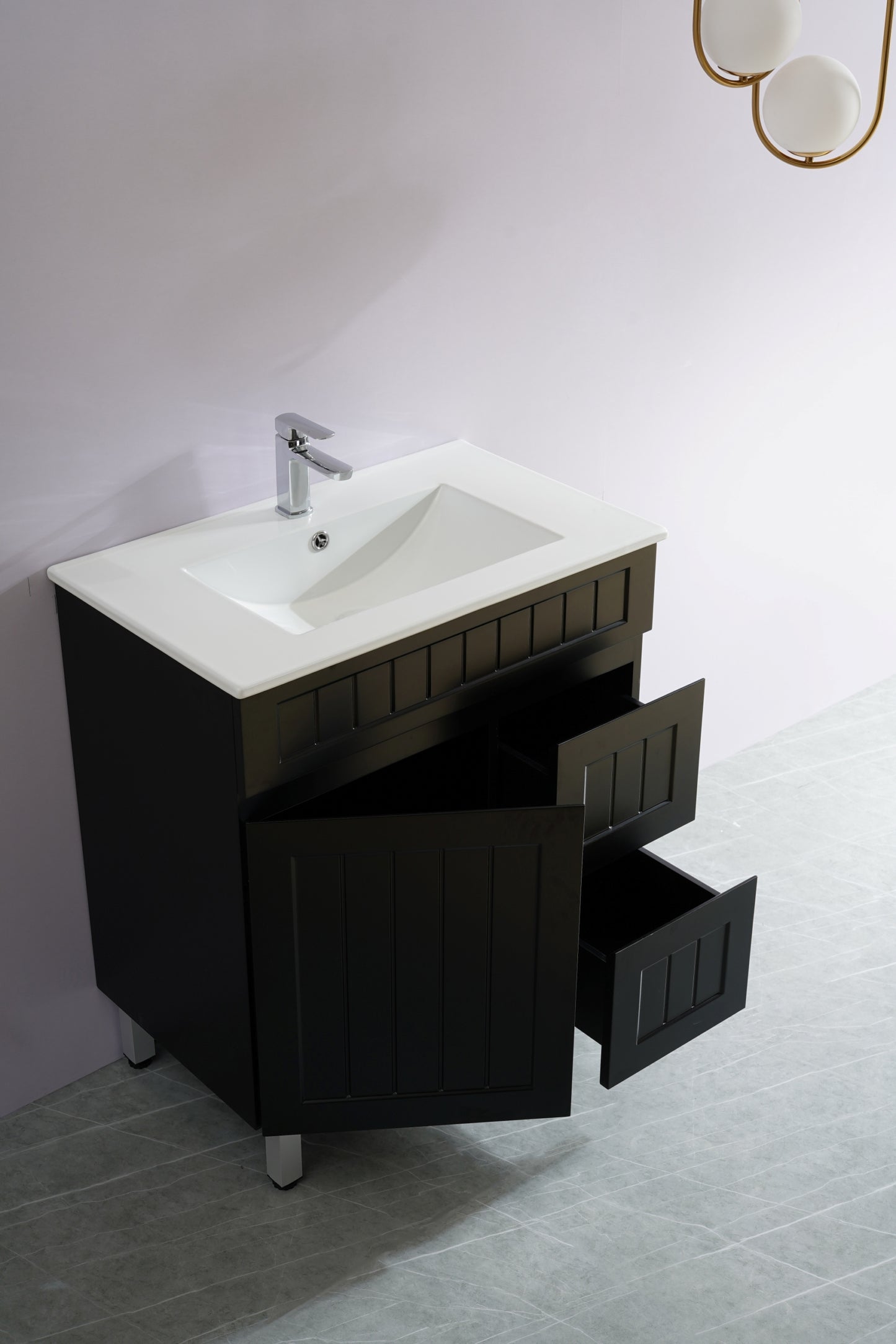 AC74RL-MW Acacia Matte White Rectangular Free Standing Vanity