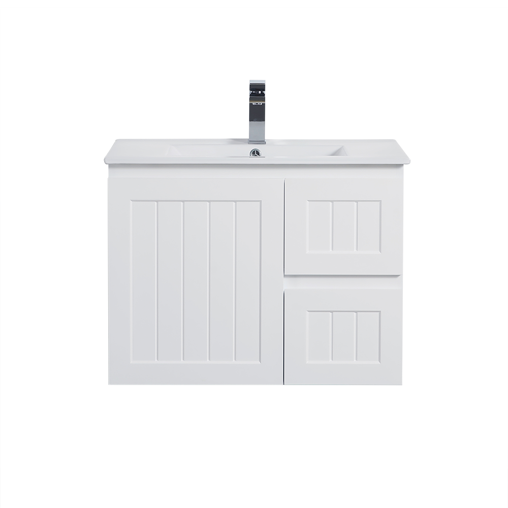 AC74RW-MW Acacia Matte White Rectangular Wall hung Vanity