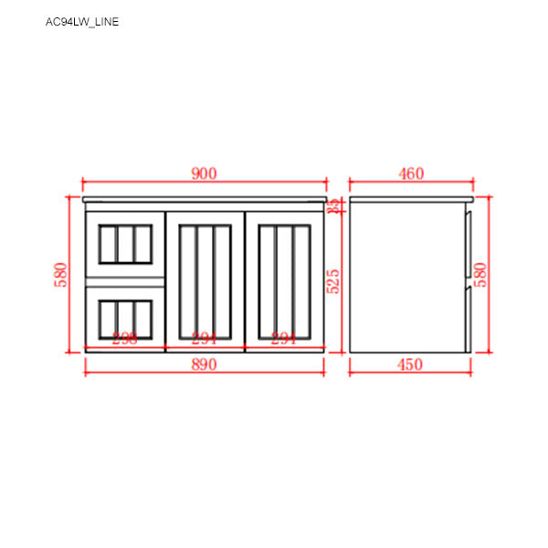 AC94LW-MW Acacia Matte White Rectangular Wall hung Vanity