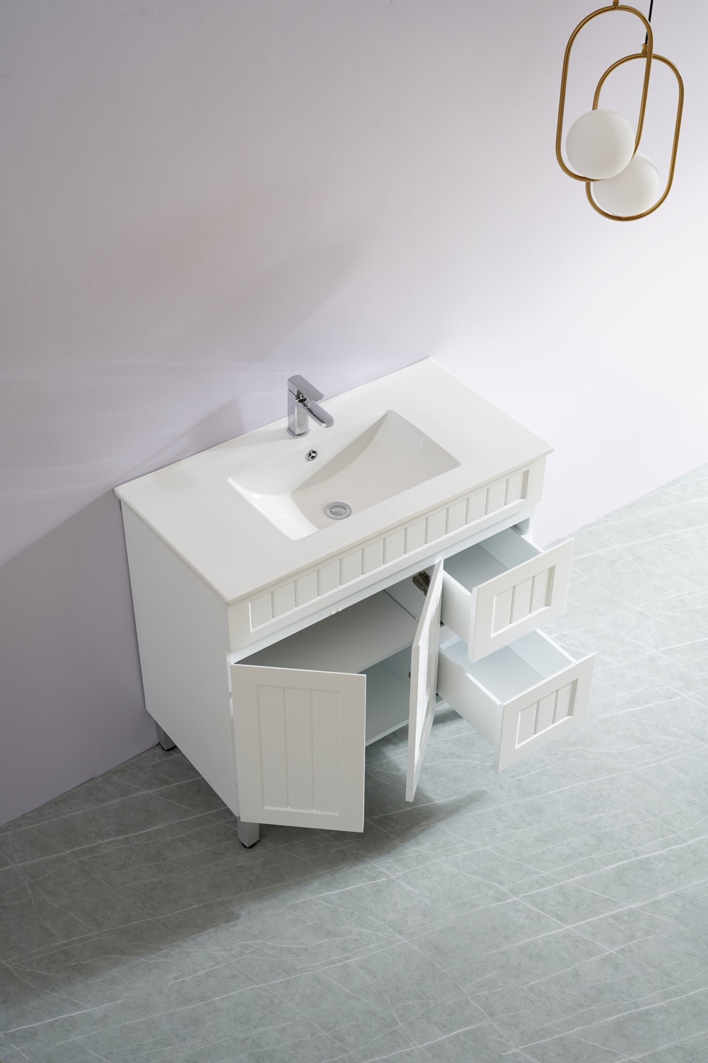 AC94RL-MW Acacia Matte White Free Standing Vanity