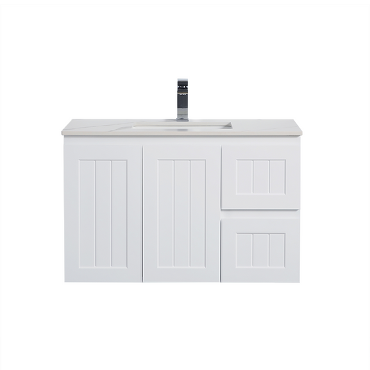 AC94RW-MW Acacia Matte White Rectangular Wall Mounted Vanity