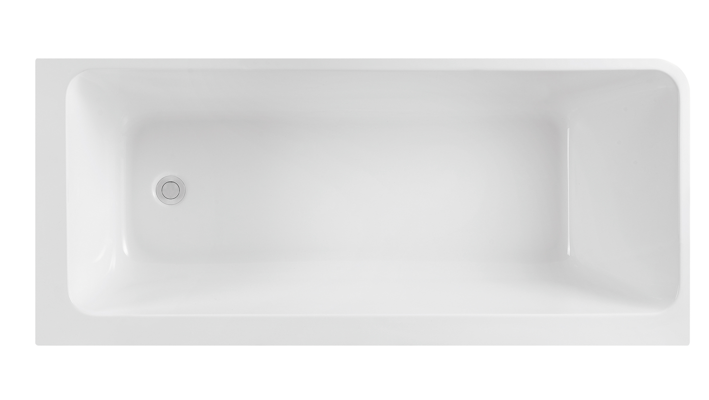 ACBT1700L Avis Gloss White Back to Wall, Corner Bathtub