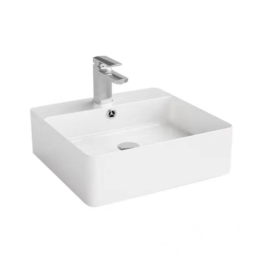 B4542 Art Basins Gloss White Rectangular Wall hung / above counter Basin