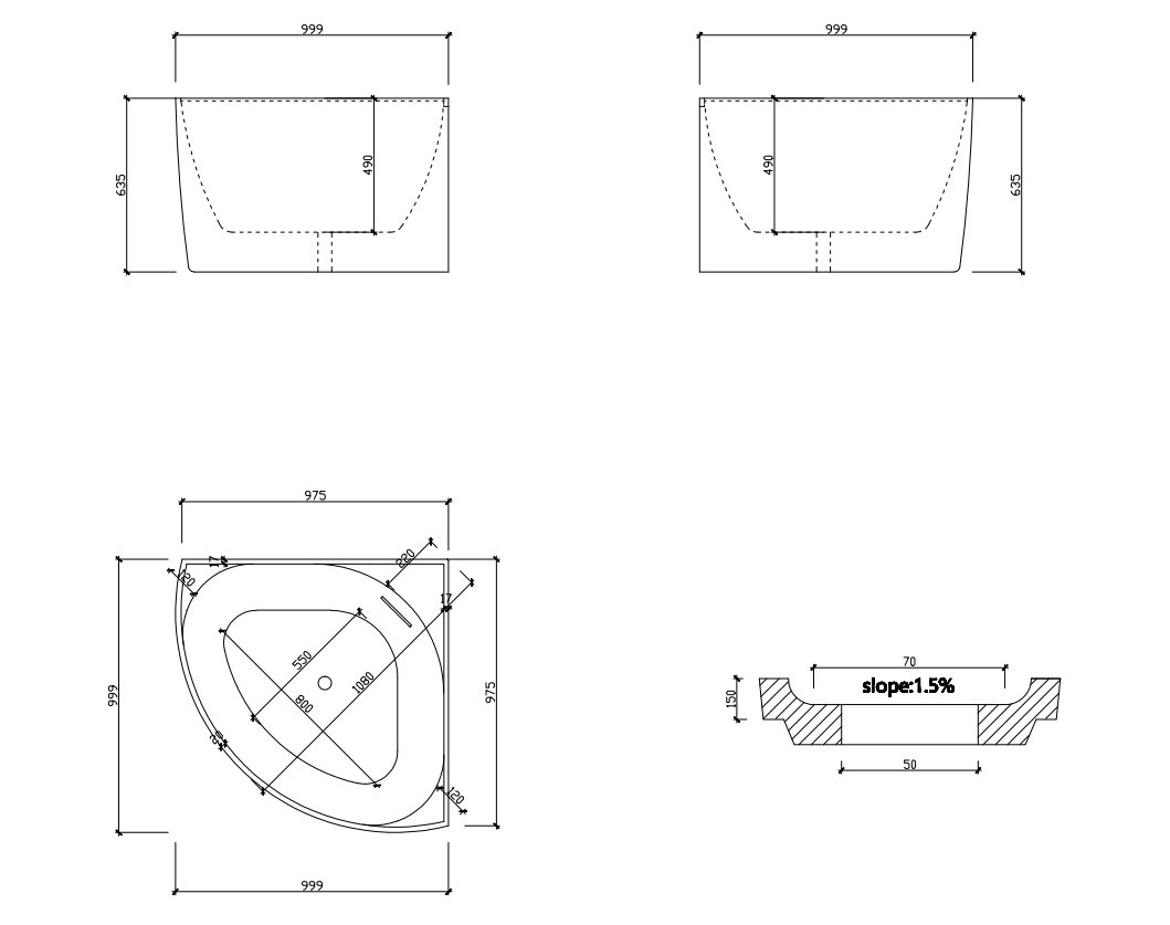BL1000-GW Bella Gloss White Corner Back to Wall, Corner Bathtub