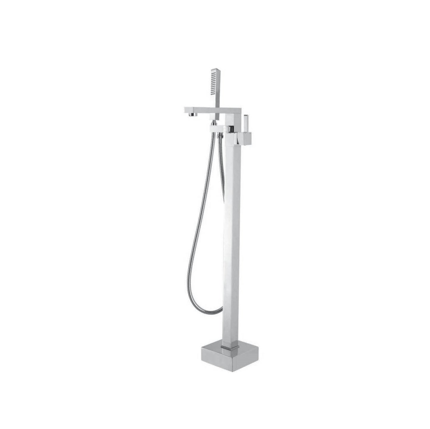 BU0117.BS Brushed Nickel Square Free Standing Bath Mixer