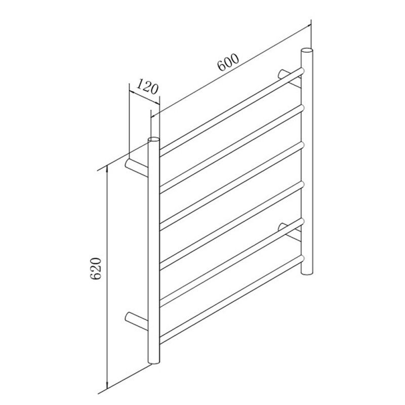 BU06.R.HTR Brushed Nickel Round Wall Mounted Towel Rack