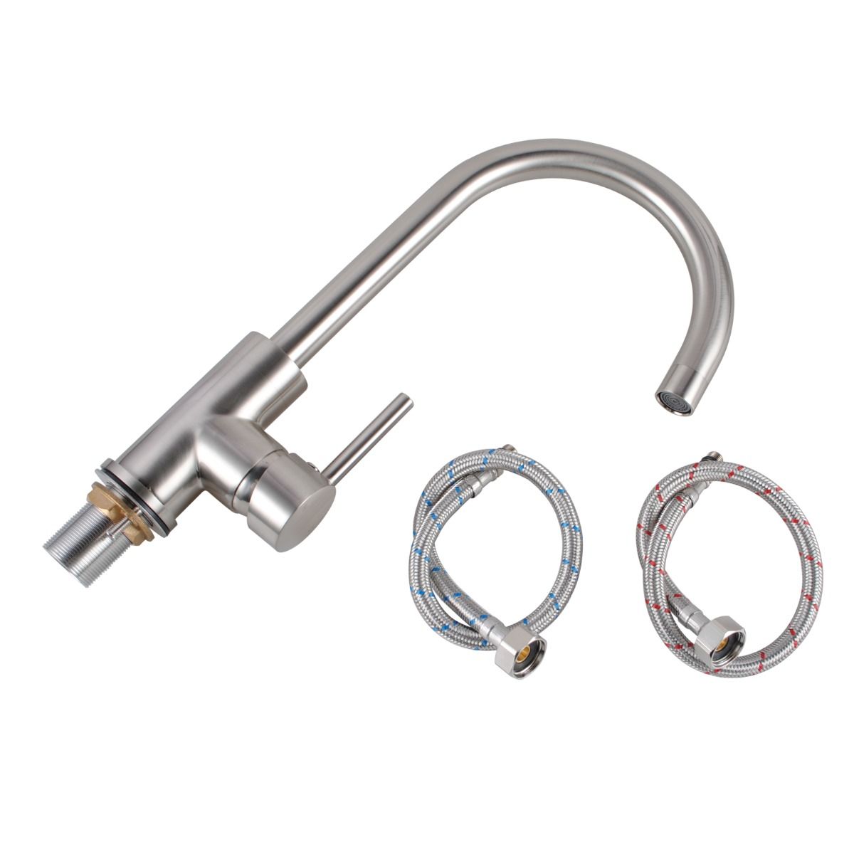 BU1026.KM Brushed Nickel Nickel Round Kitchen Mixer