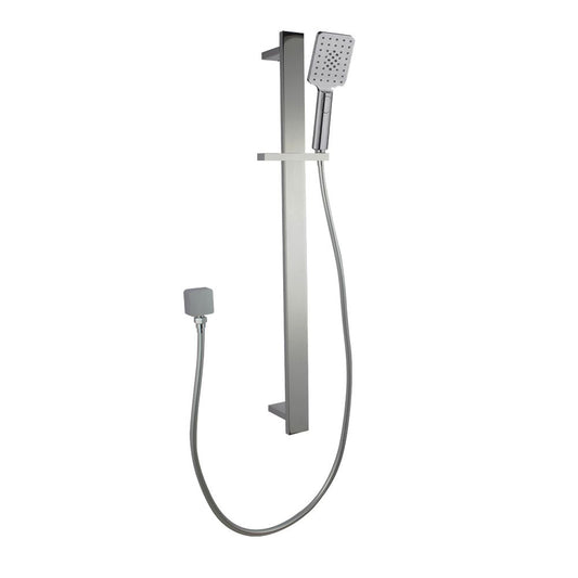 BU2149.SH.N + BU-S8.HHS Brushed Nickel Nickel Square Wall Mounted Shower Rail Set
