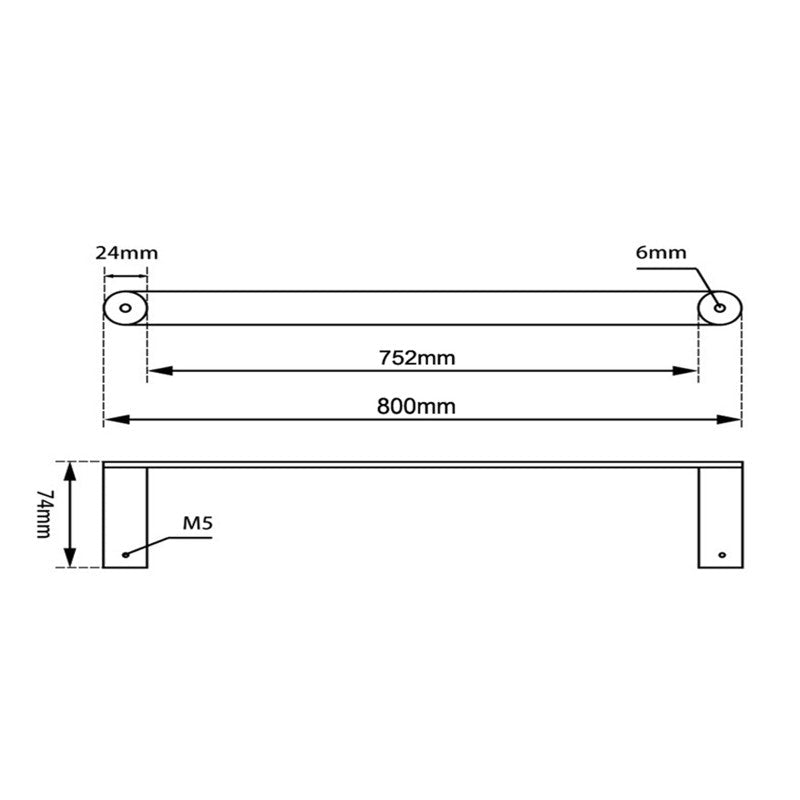BU6501.8.TR RUSHY Brushed Nickel Wall Mounted Towel Rail