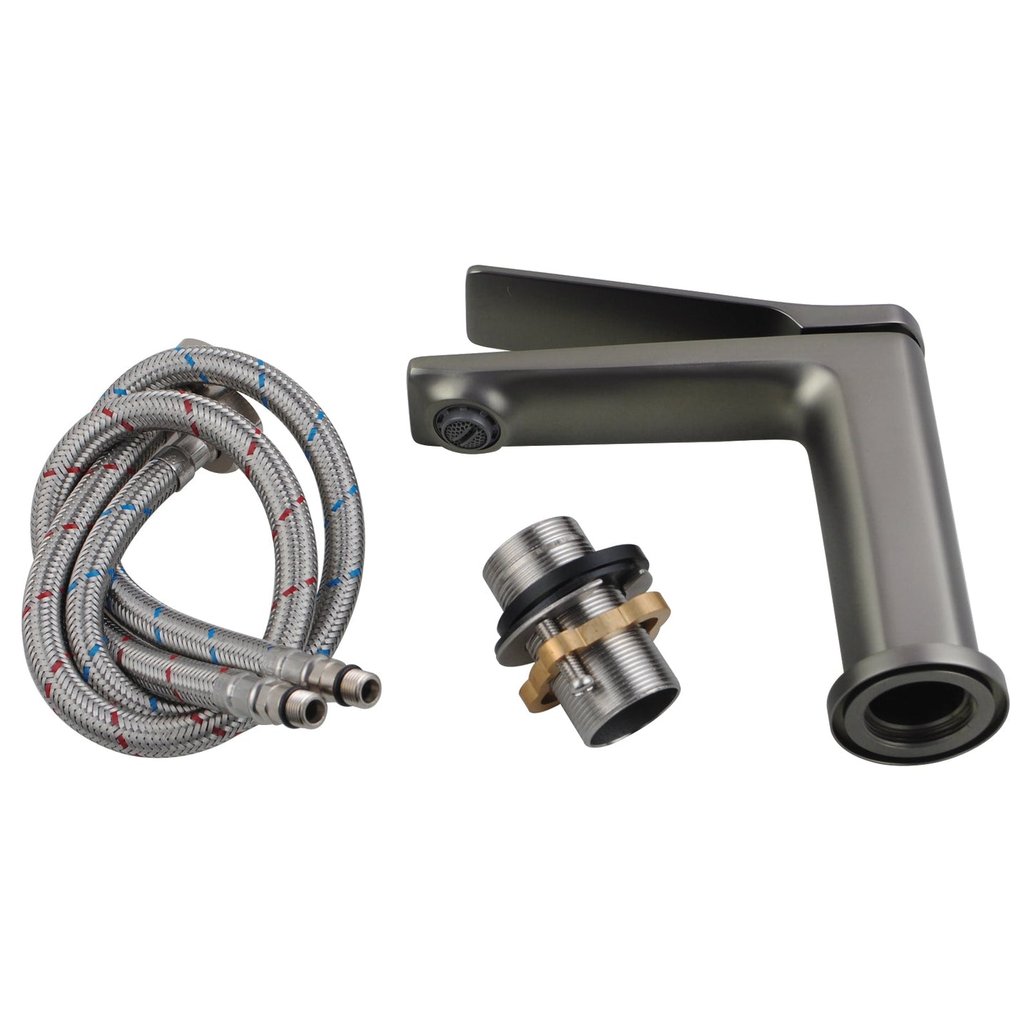 BUGM0128.BM RUSHY Brushed Gunmetal Grey Counter-mounted Basin Mixer