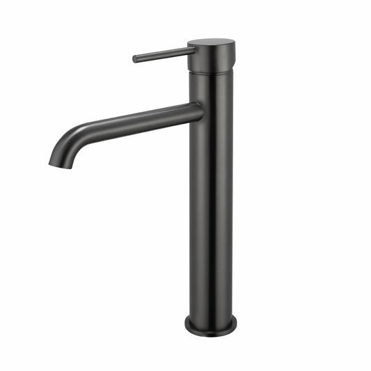 BUGM0151.BM LUCID PIN Brushed Gunmetal Round Counter-mounted Tall Basin Mixer