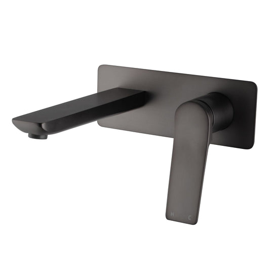BUGM0153-2-EX.BM RUSHY Brushed Gun Metal Square Wall Mounted Wall Mixer