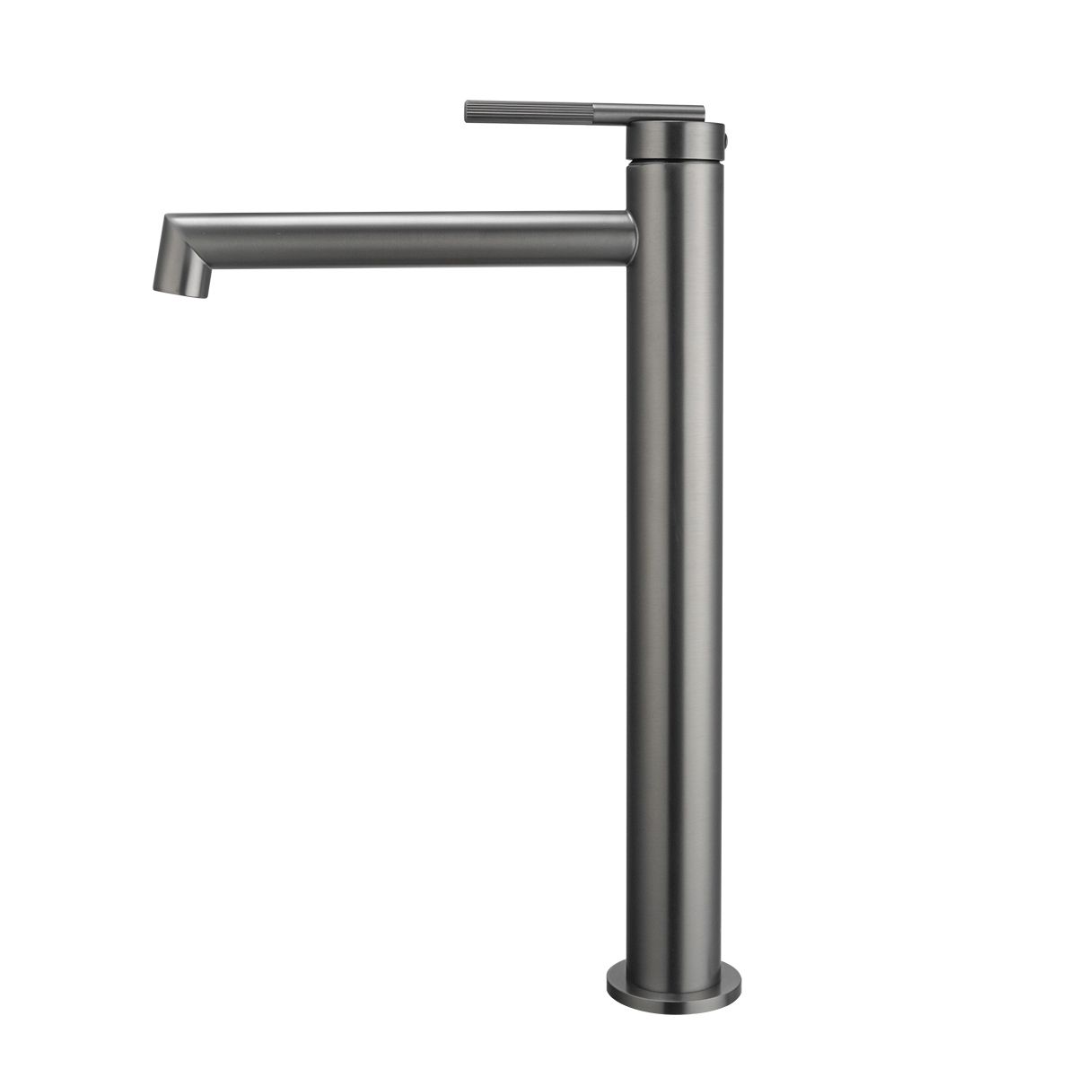 BUGM0241.BM CADDENCE Brushed Gunmetal Grey Round Counter-top Tall Basin Mixer