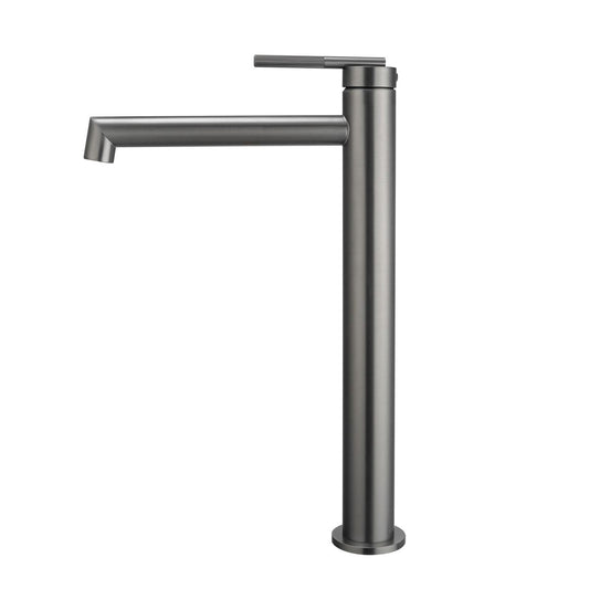 BUGM0241.BM CADDENCE Brushed Gunmetal Grey Round Counter-top Tall Basin Mixer
