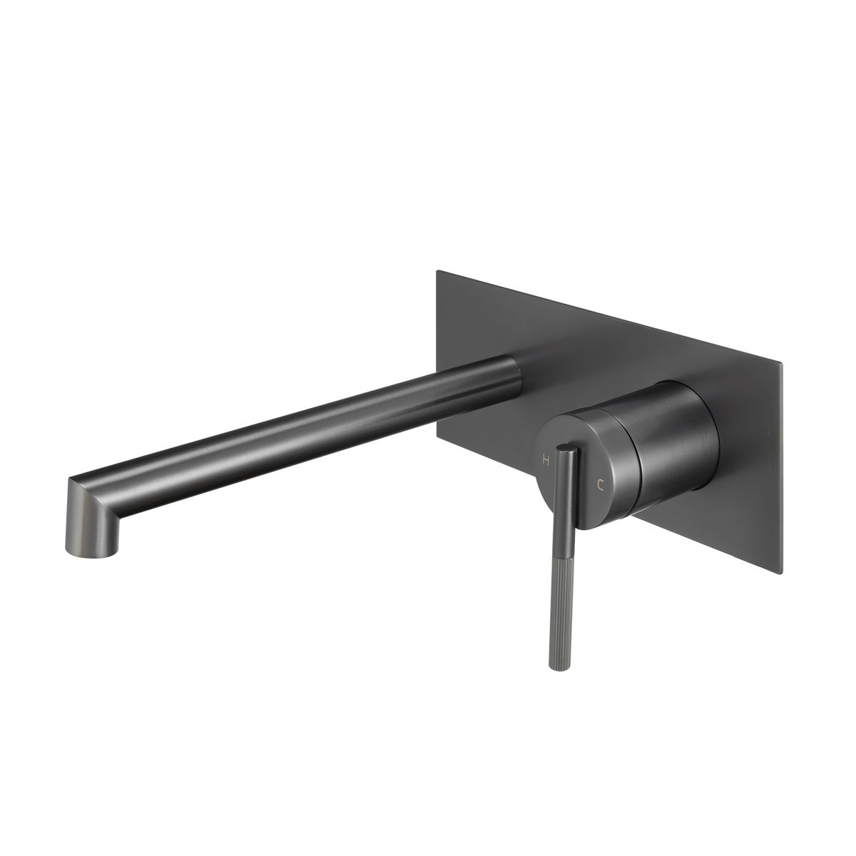 BUGM0243.BM CADDENCE Brushed Gunmetal Grey Round Wall Mounted Wall Mixer