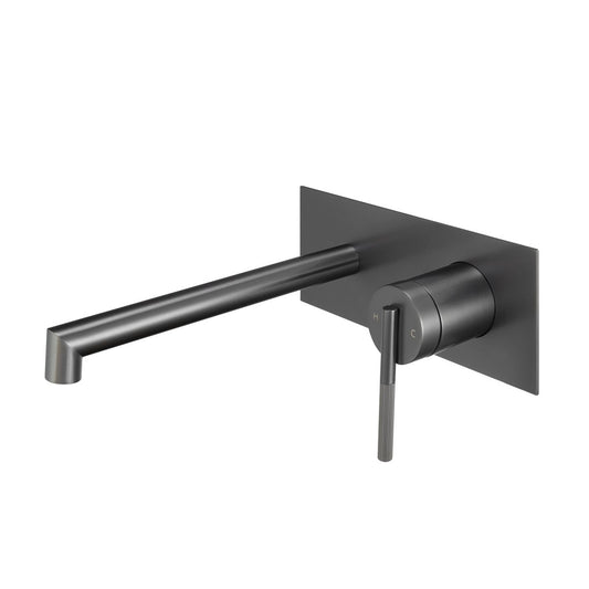 BUGM0243.BM CADDENCE Brushed Gunmetal Grey Round Wall Mounted Wall Mixer
