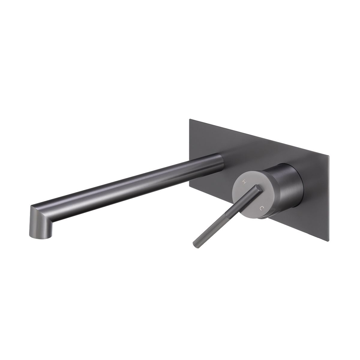 BUGM0243.BM CADDENCE Brushed Gunmetal Grey Round Wall Mounted Wall Mixer