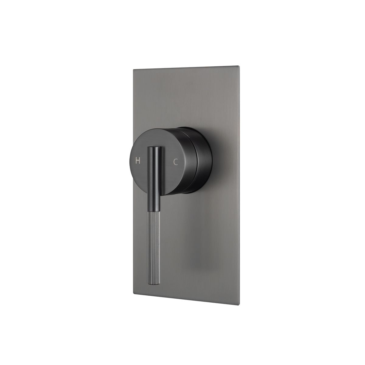 BUGM0245.ST CADDENCE Brushed Gunmetal Grey Square Wall Mounted Wall Mixer
