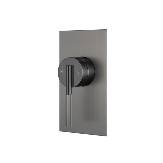 BUGM0245.ST CADDENCE Brushed Gunmetal Grey Square Wall Mounted Wall Mixer