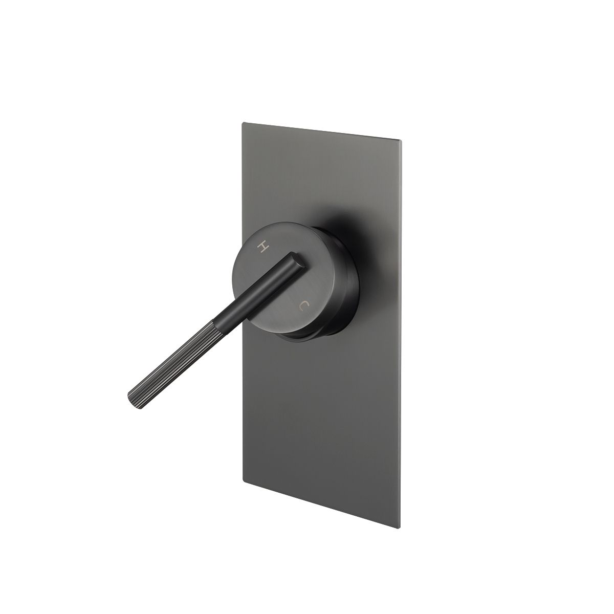 BUGM0245.ST CADDENCE Brushed Gunmetal Grey Square Wall Mounted Wall Mixer