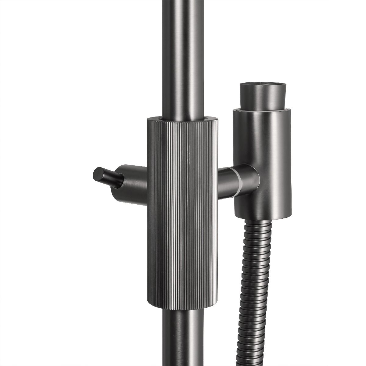 BUGM2151.SH.N CADDENCE Brushed Gun Metal Grey Round Wall Mounted Shower Rail