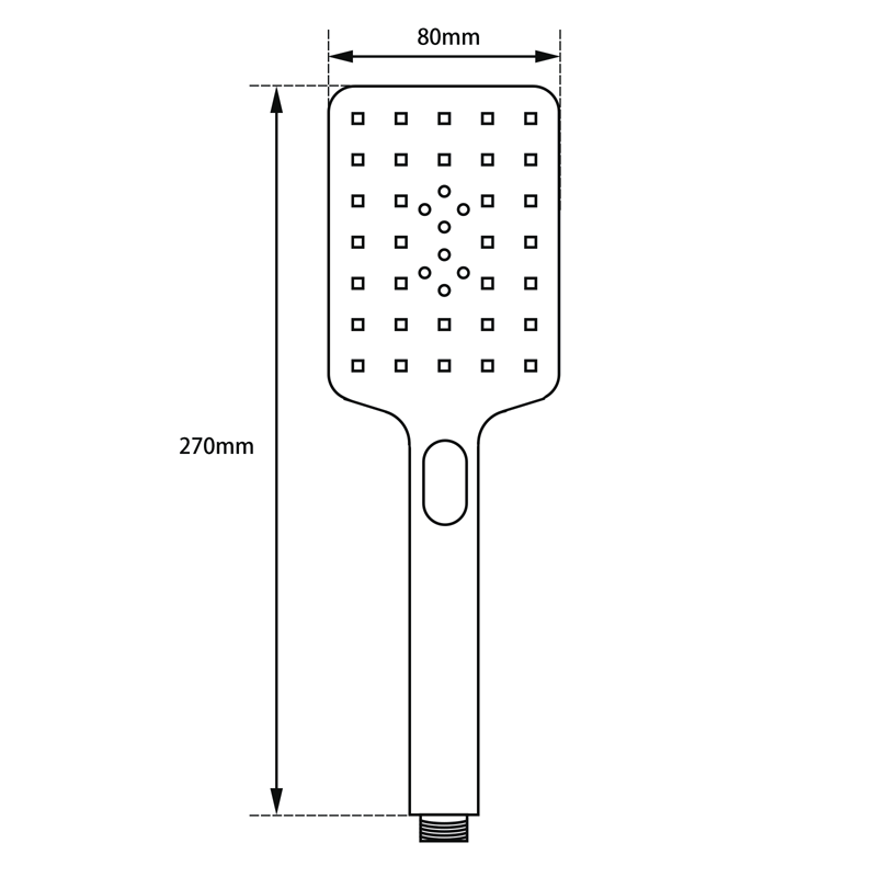 BUYG-S8.HHS Brushed Brass Brass Square Handheld Shower
