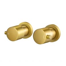 BUYG0007.ST LUCID PIN Brushed Brass Round Wall Mounted Shower Taps