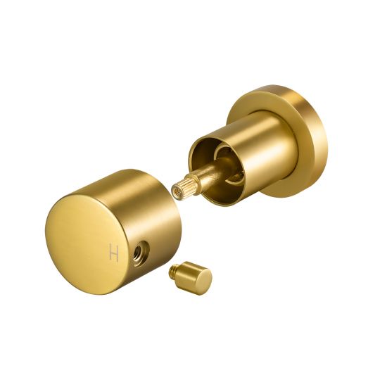 BUYG0007.ST LUCID PIN Brushed Brass Round Wall Mounted Shower Taps