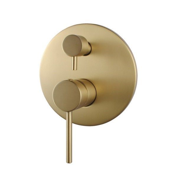 BUYG0125-2.ST LUCID PIN Brushed Brass Round Wall Mounted Mixer