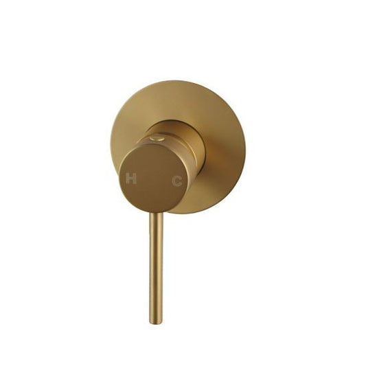 BUYG0126-2-80.ST LUCID PIN Brushed Yellow Gold Round Wall Mounted Wall Mixer