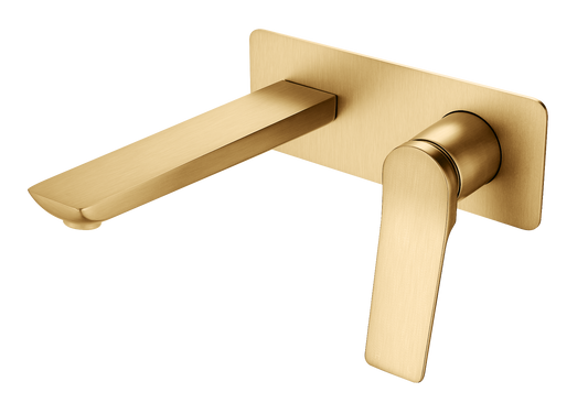BUYG0153-2-EX.BM RUSHY Brushed Gold Square Wall Mounted Wall Mixer