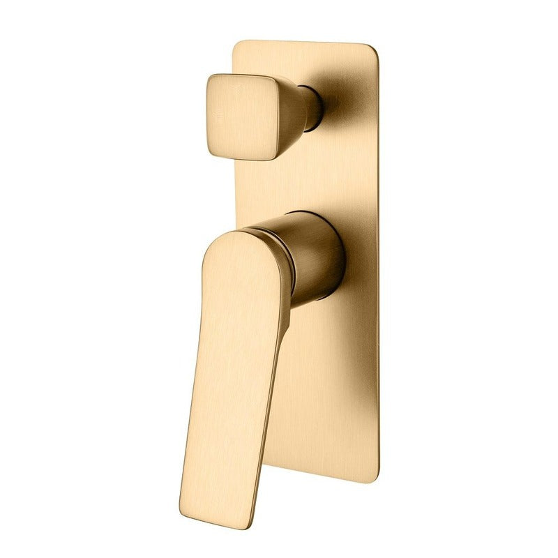 BUYG0155-2.ST RUSHY Brushed Gold Square Wall Mounted Wall Mixer With Diverter