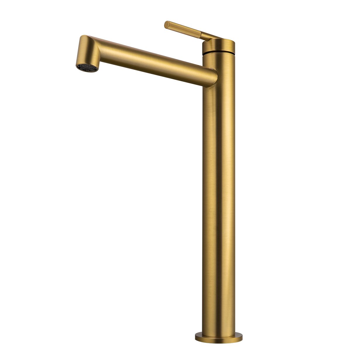 BUYG0241.BM CADDENCE Brushed Gold Round Counter-mounted Tall Basin Mixer