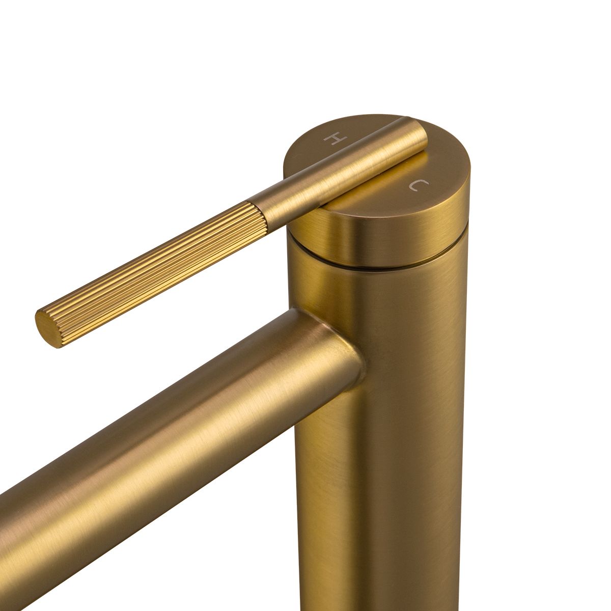 BUYG0241.BM CADDENCE Brushed Gold Round Counter-mounted Tall Basin Mixer