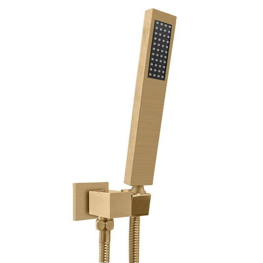 BUYG2127.SH Brushed Yellow Gold Square Wall Mounted Shower Rail