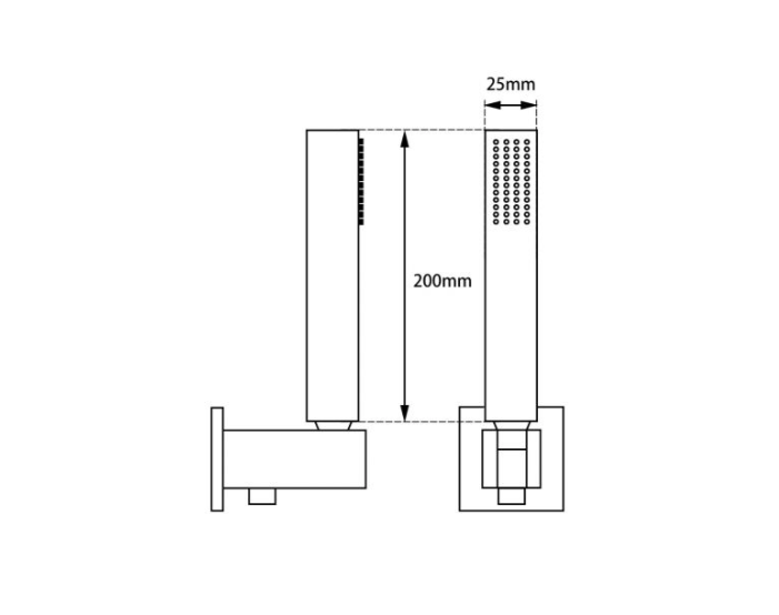 BUYG2127.SH Brushed Yellow Gold Square Wall Mounted Shower Rail