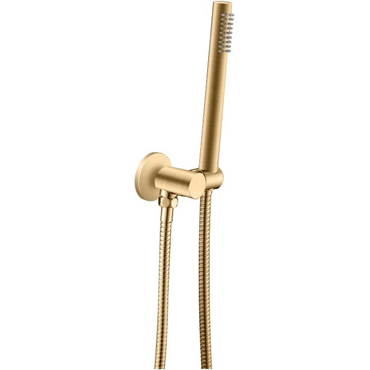 BUYG2131.SH Brushed Yellow Gold Round Wall Mounted Shower Rail