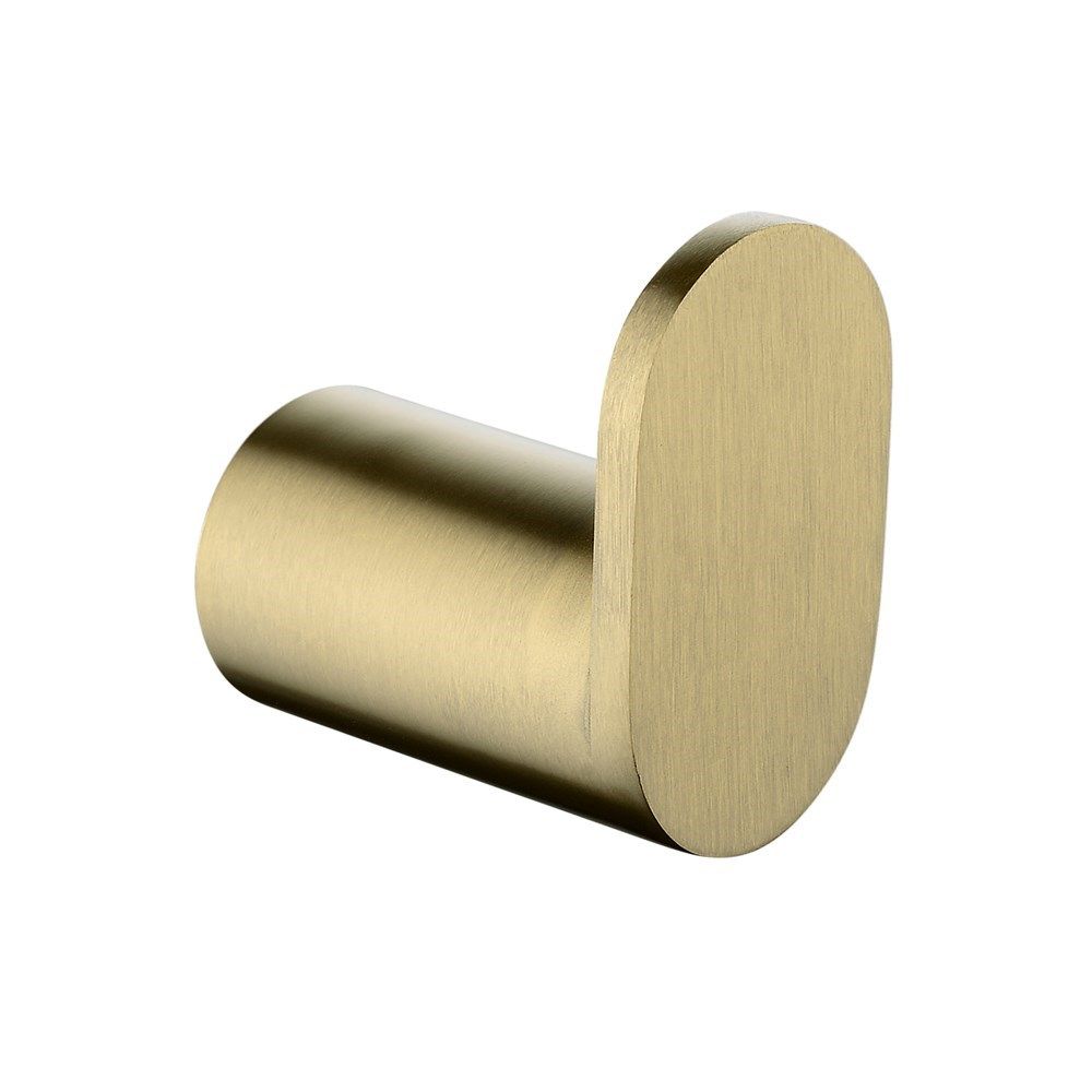 BUYG6507.TR RUSHY Brushed Yellow Gold Round Wall Mounted Robe Hook