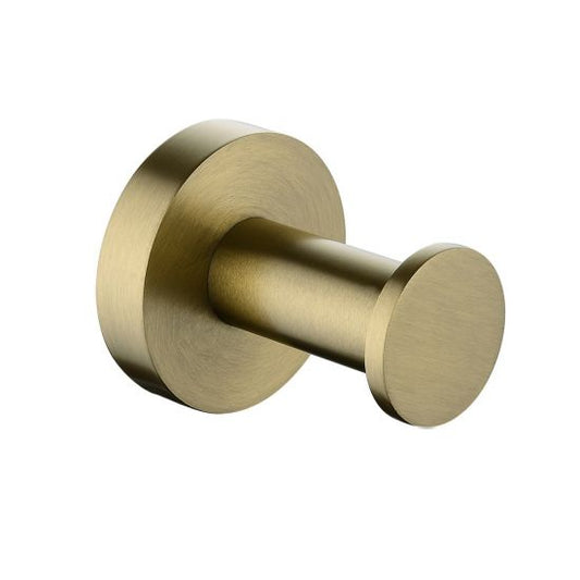 BUYG6608.TR LUCID PIN Brushed Yellow Gold Round Wall Mounted Robe Hook