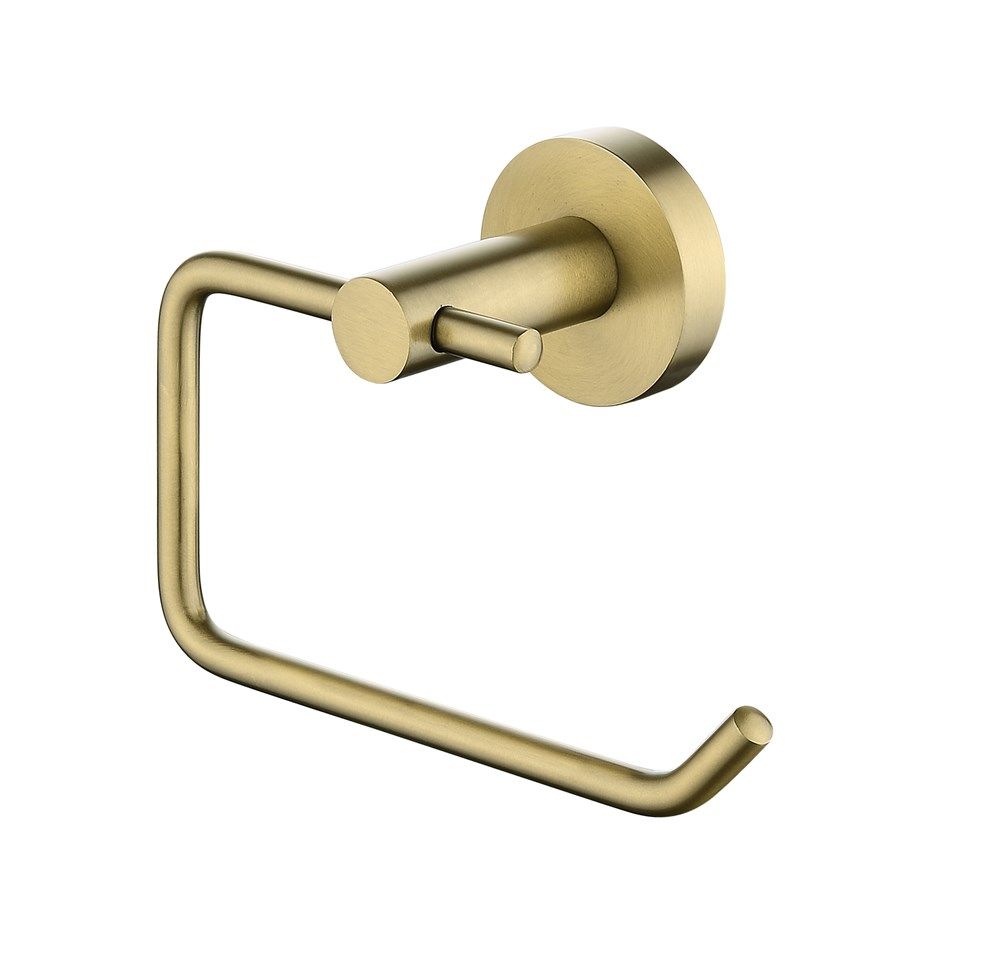 BUYG6613.TR LUCID PIN Brushed Yellow Gold Round Wall Mounted Toilet Paper Holder