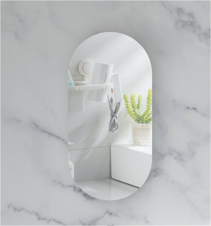 C-4590OSMW Noble Matte White Oval Wall Mounted Shaving Cabinet