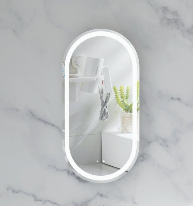 C-4590OSMWL Noble Matte White Oval Wall Mounted Shaving Cabinet