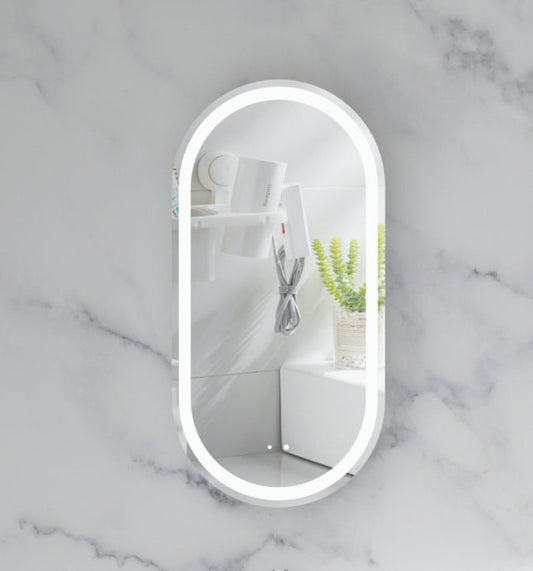 C-4590OSMWL Noble Matte White Oval Wall Mounted Shaving Cabinet