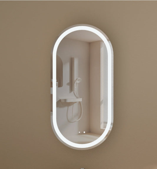 C-4590OSWAL Noble Melamine Walnut Oval Wall Mounted Shaving Cabinet