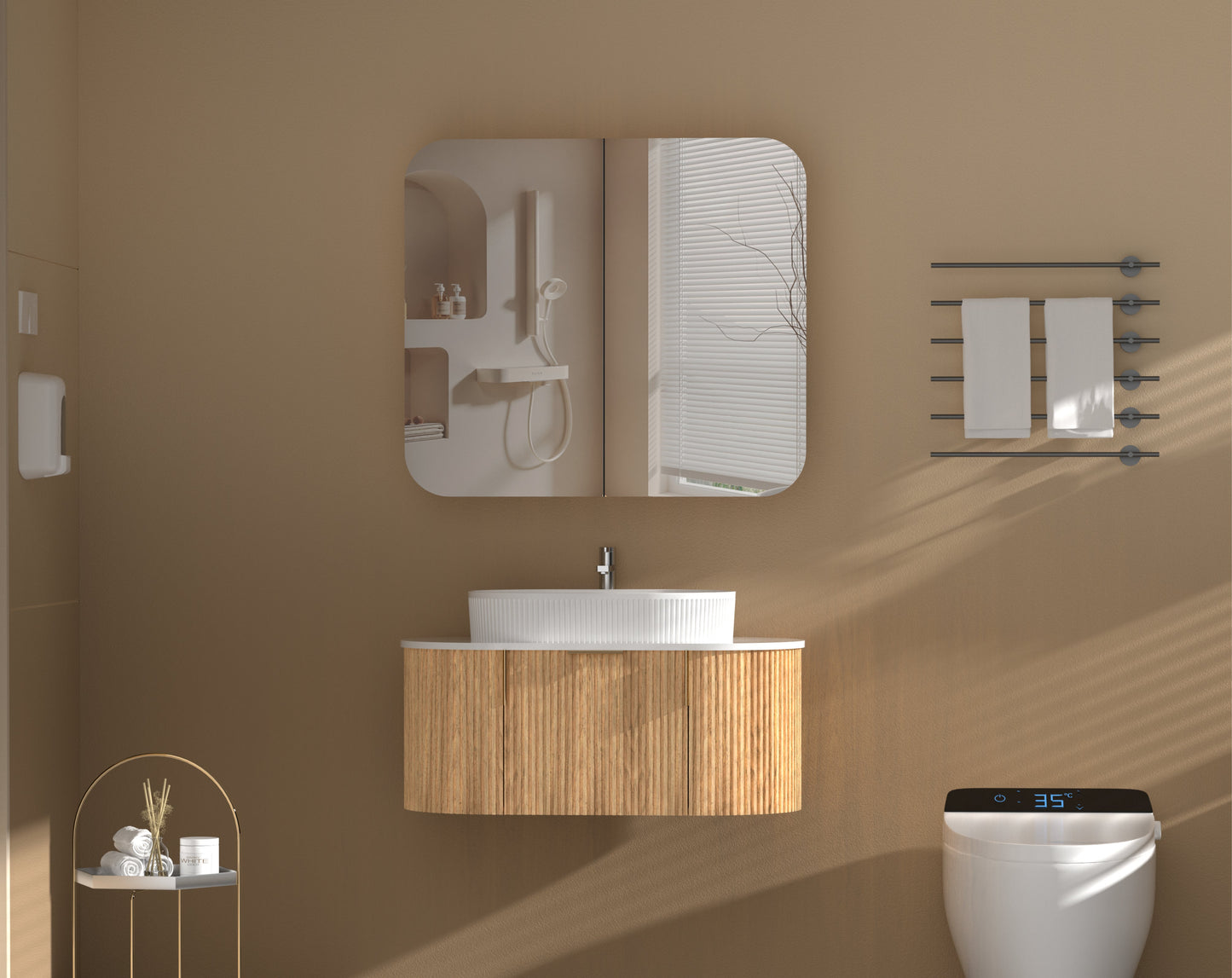 C-9080RSWA Grand Matte Melamine Grand Walnut Wall Mounted Shaving Cabinet